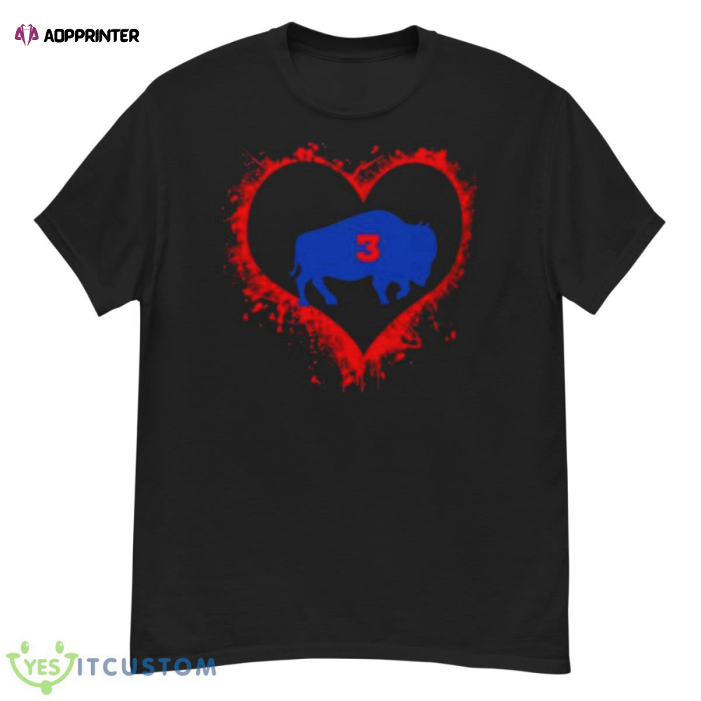 Damar Hamlin Heart 3 Buffalo Bills 2023 Shirt