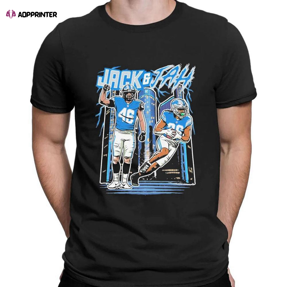 Detroit Lions Jack And Jah Vintage Skyline T-shirt