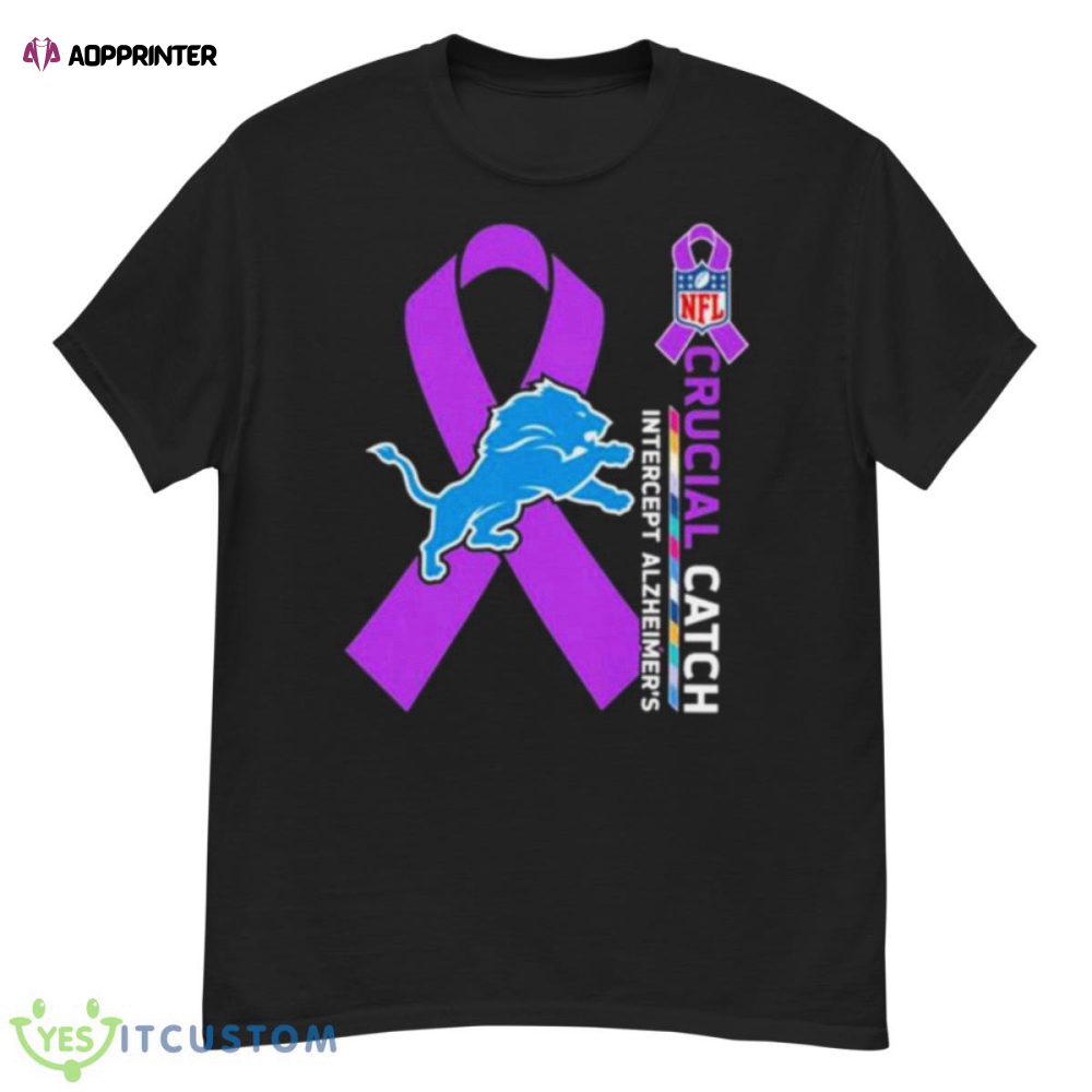 Detroit Lions NFL Crucial Catch Intercept Alzheimer’s Shirt