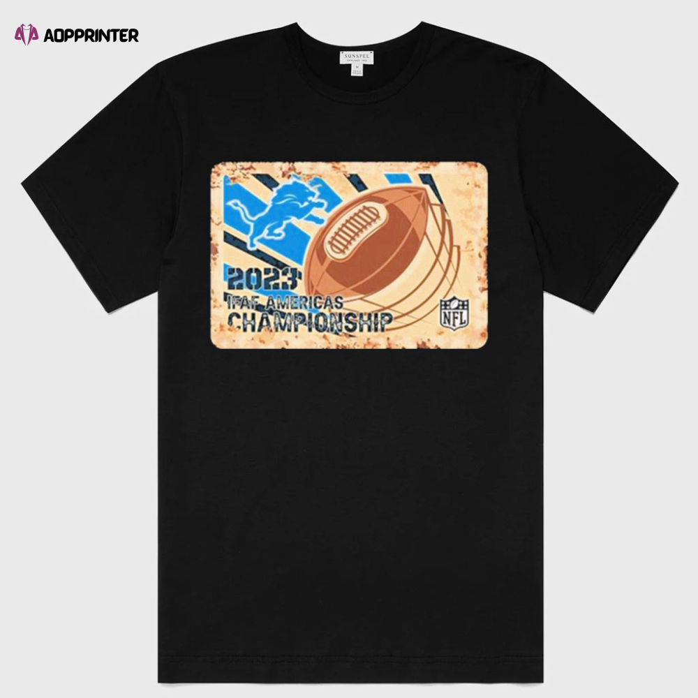 Detroit Lions Shirt Rusty Metal 2023 IFAF Americas Championship NFL Logo Shirt Gift Shirt