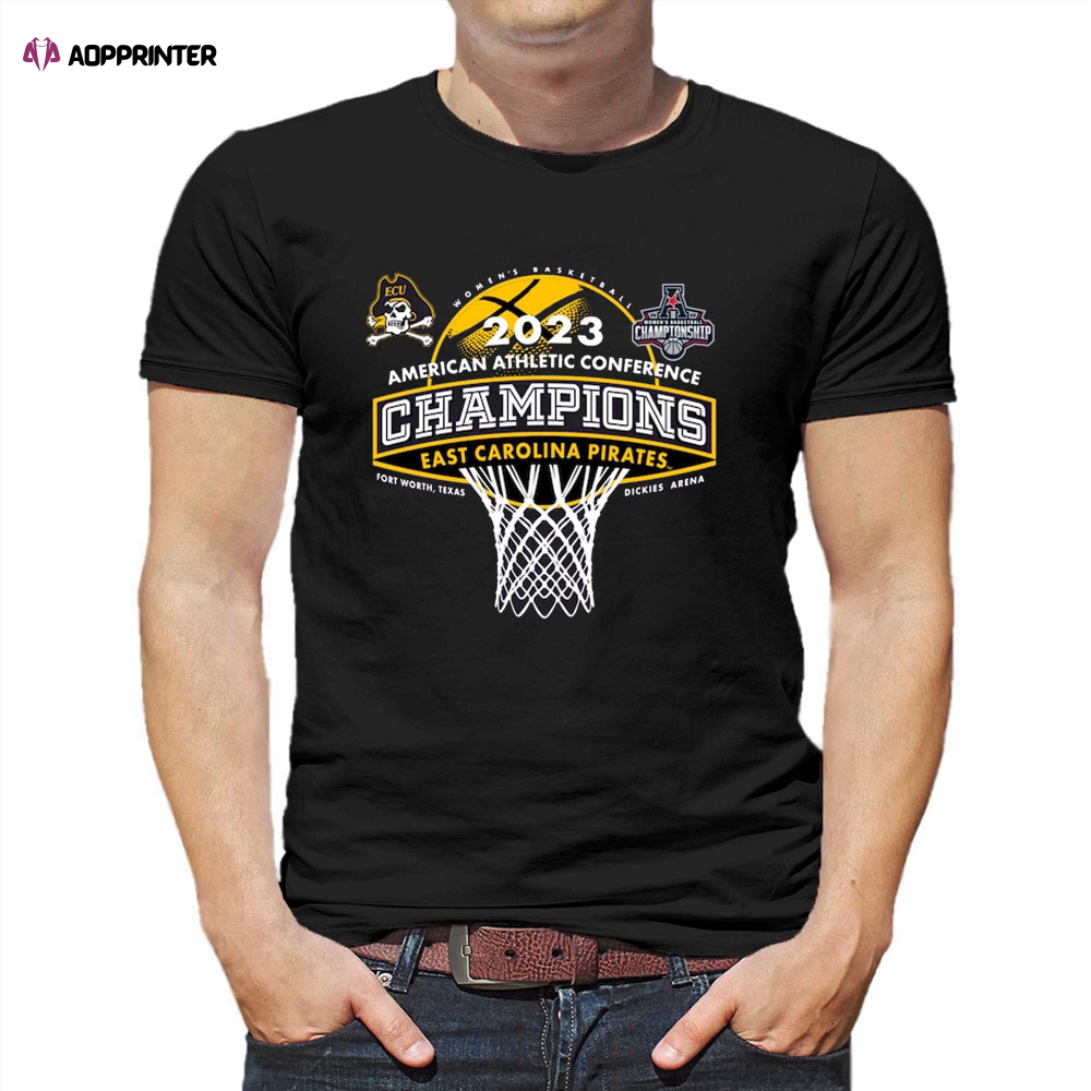 Ecu Pirates 2023 Aac Womens Basketball Conference Tournament Champions Locker Room T-shirt