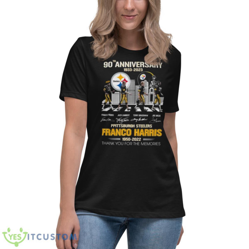 Franco Harris Pittsburgh Steelers 1950 2022 thank you for the memories signatures shirt