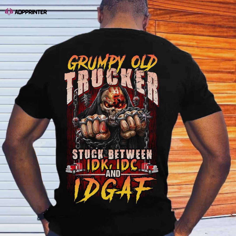 Grumpy Old Trucker Black Trucker T-shirt Gift For Father And Truckers