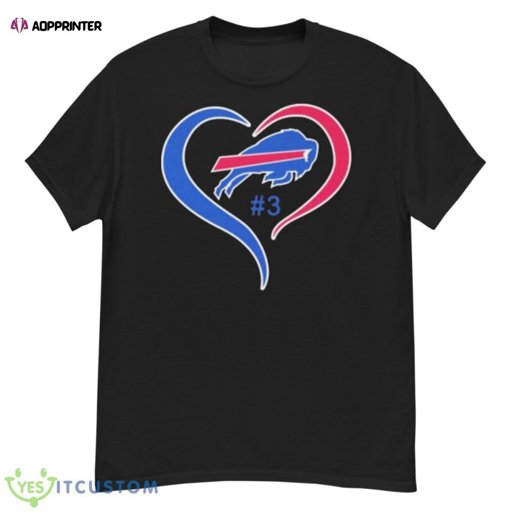 Heart Love Damar Hamlin #3 Buffalo Bills Logo Shirt