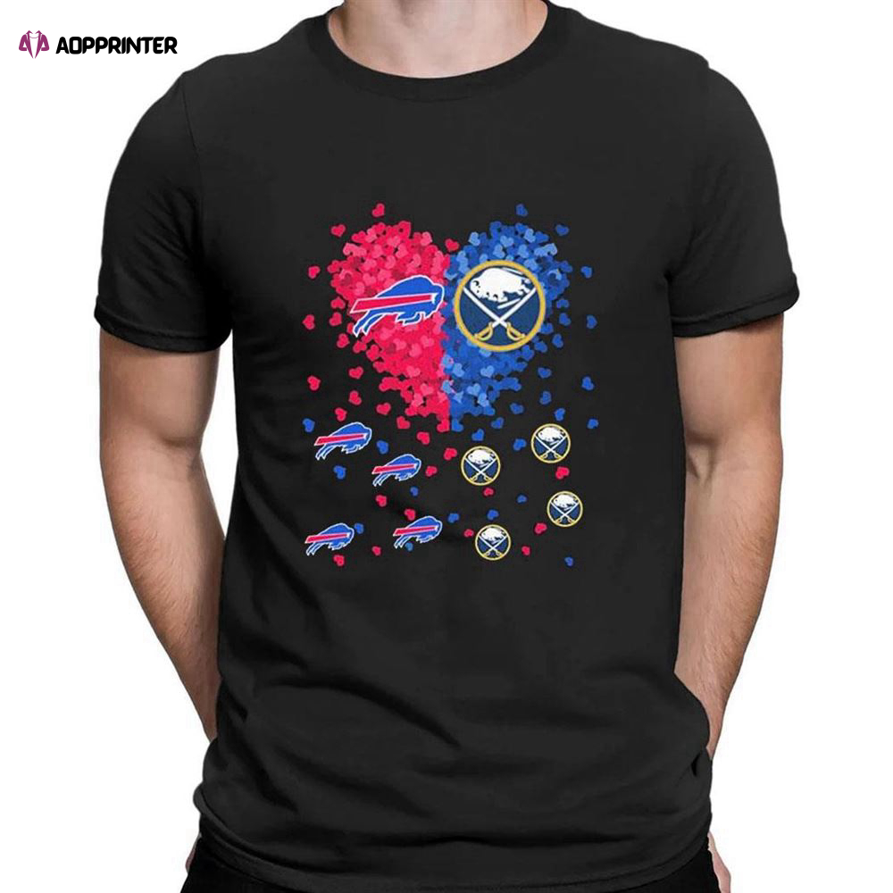 Hearts Love Buffalo Bills And Buffalo Sabres T-shirt