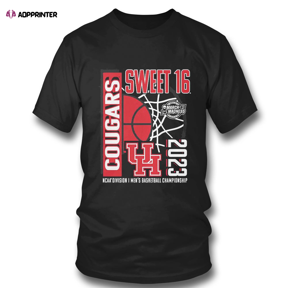 Houston Cougars Mens Basketball Ncaa March Madness Sweet Sixteen 2023 T-shirt