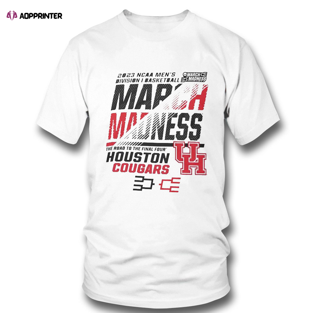 2023 Ncaa Division I Mens Basketball The Road To Houston March Madness 1st 2nd Rounds Des Moines T-shirt