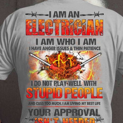 Awesome Electrician – Orange T-shirt For Men And Women