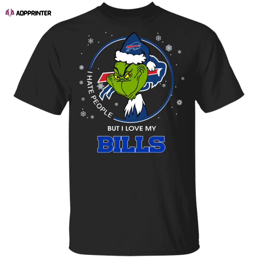 I Hate People But I Love My Buffalo Bills Grinch Shirt