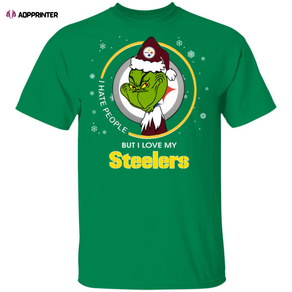 I Hate People But I Love My Pittsburgh Steelers Grinch Shirt