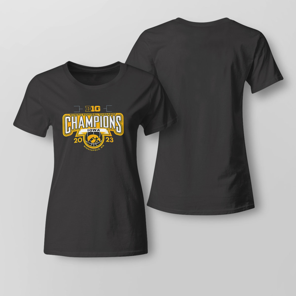Iowa Hawkeyes Big Ten Champs Womens Basketball 2023 Logo Sweat Shirt Ladies Tee