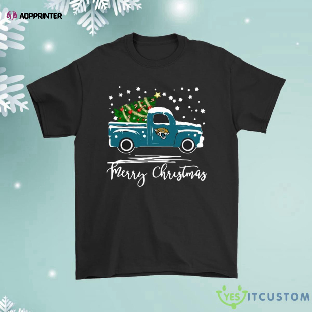 Jacksonville Jaguars Car With Christmas Tree Merry Christmas Shirt