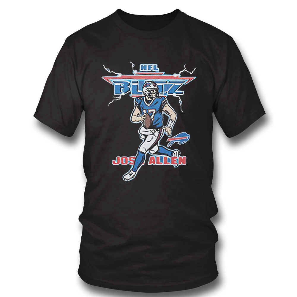 Josh Allen Nfl Blitz Buffalo Bills Lighting Retro Buffalo Bills T-shirt Long Sleeve, Ladies Tee