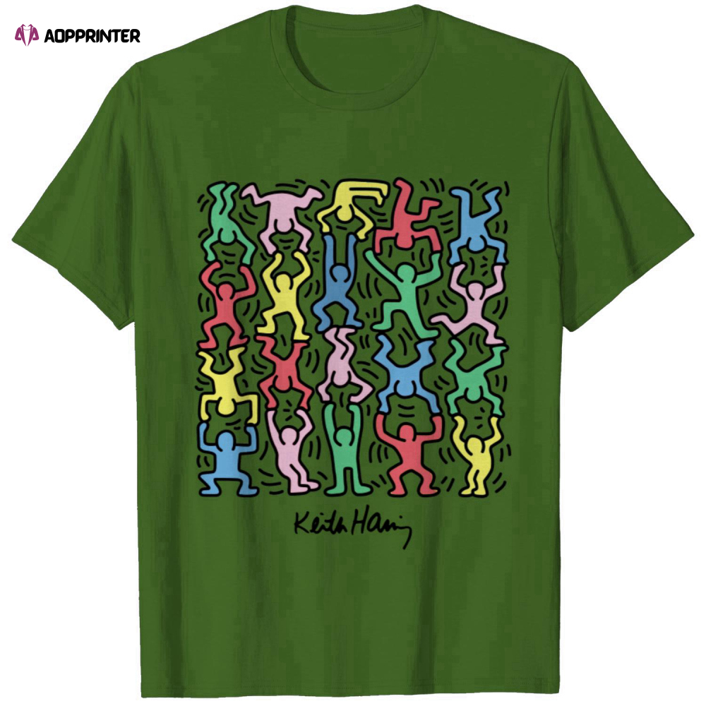 Keith Haring Shirt, Keith Haring Dancing figures Print