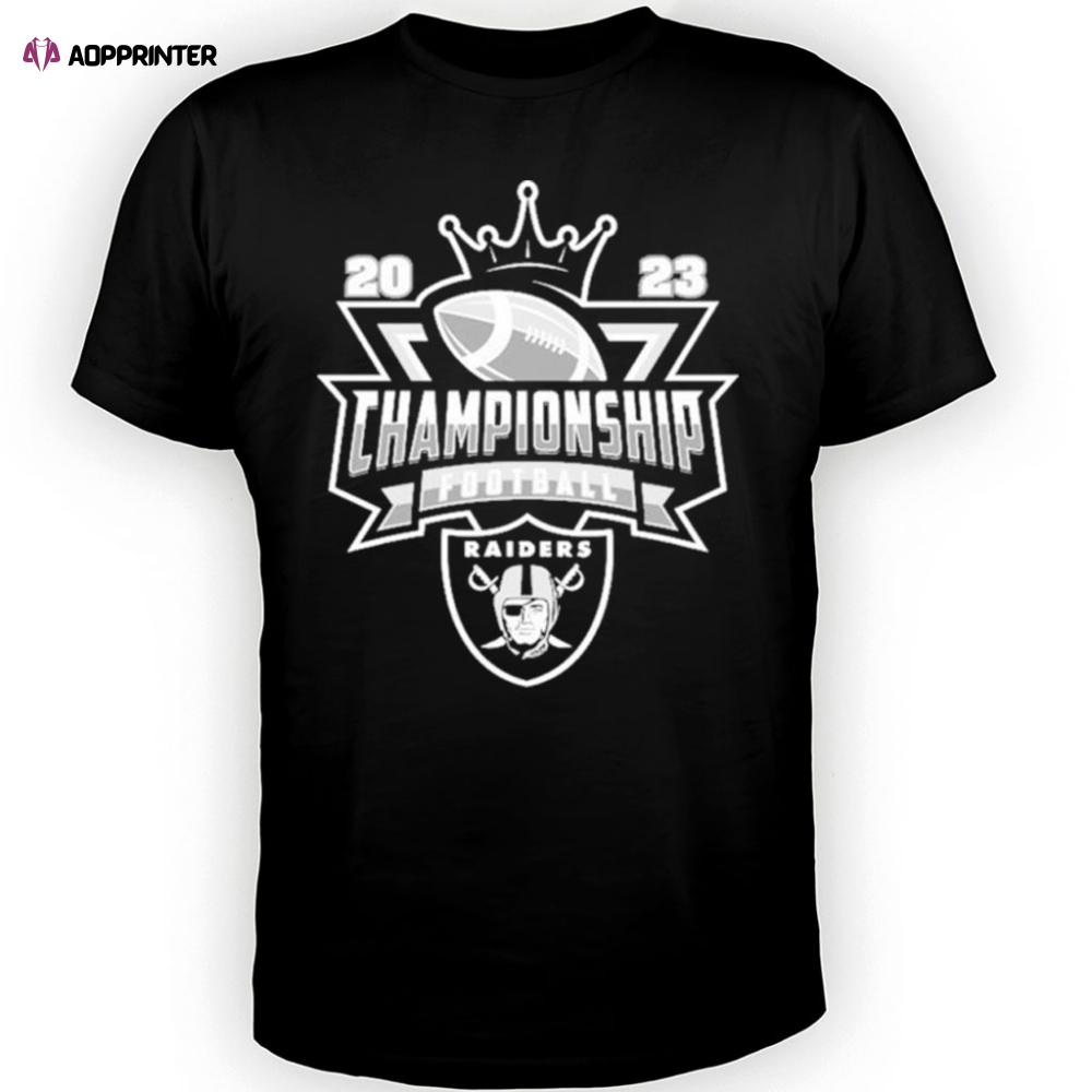 Las Vegas Raiders Shirt NFL 2023 Championship Crown Logo Shirt Gift Shirt