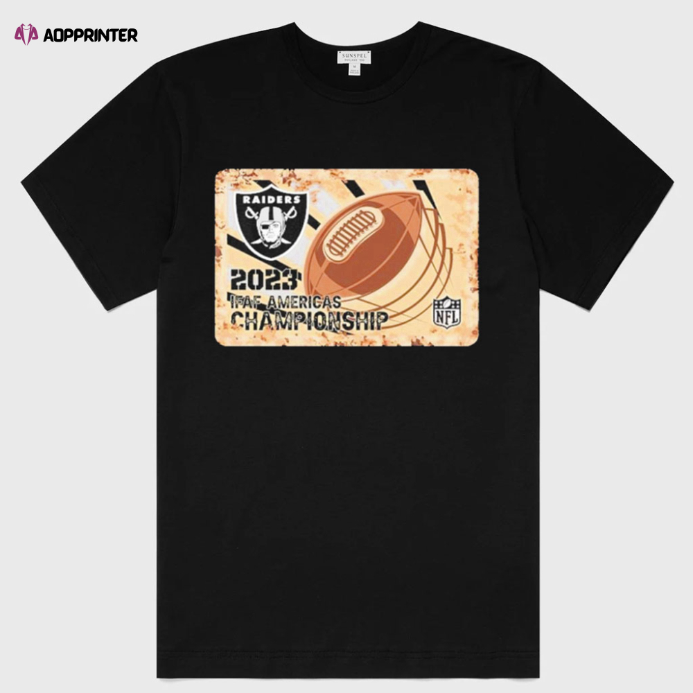 Las Vegas Raiders T Shirts Rusty Metal 2023 IFAF Americas Championship NFL Logo Shirt Gift Shirt