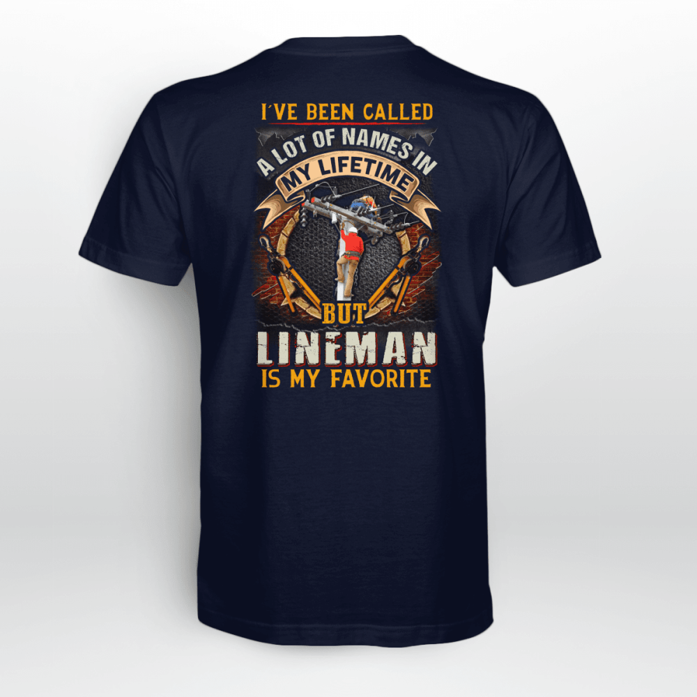 Lineman Is My Favorite Navy Blue Lineman  T-shirt For Men And Women