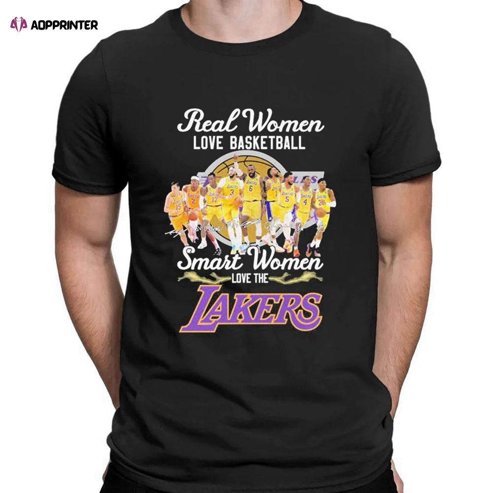 Los Angeles Lakers Real Women Love Basketball Smart Women Love The Lakers Signatures T-shirt