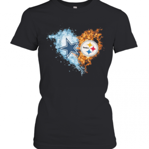 Love Dallas Cowboys Vs Pittsburgh Steelers Water Fire T-Shirt