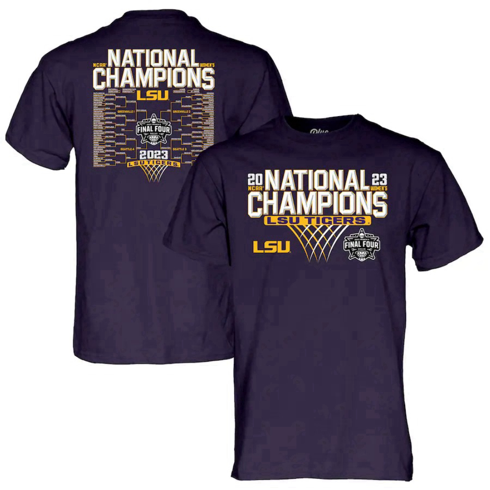 Lsu Tigers Blue 84 2023 Ncaa Womens Basketball National Champions Bracket T-shirt