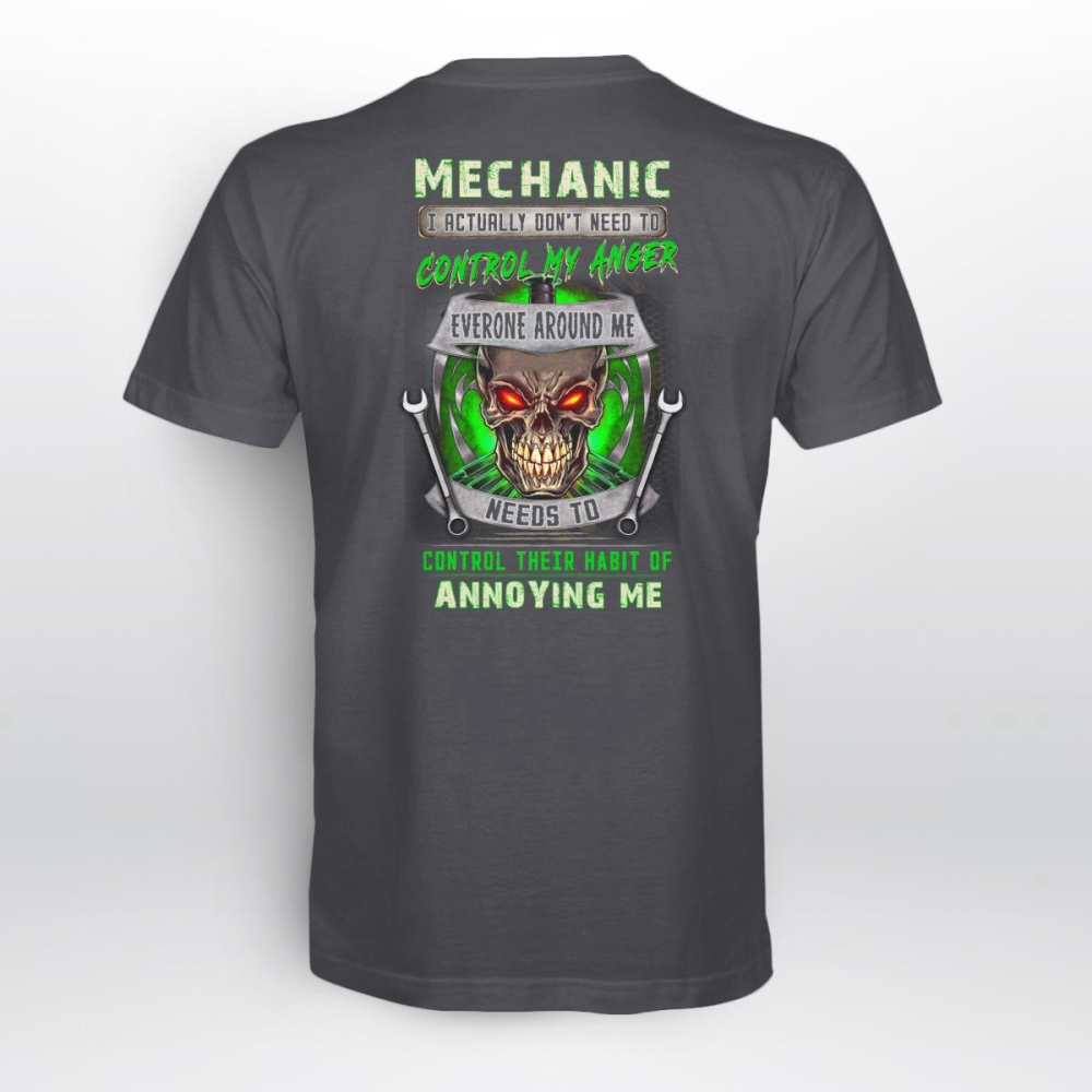 Mechanic I Actually Don’t Need To Control My Anger Black T-shirt For Men And Women