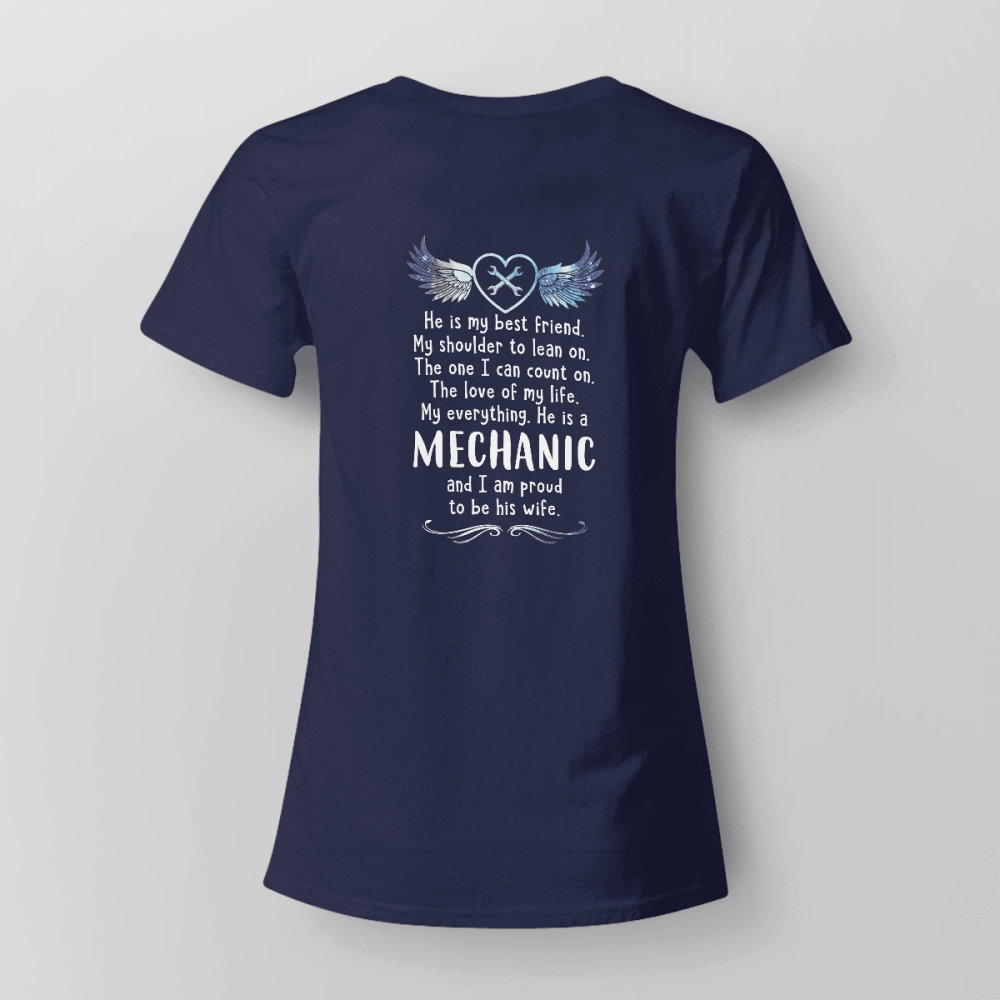 Mechanic’s Lady Navy Blue Mechanic T-Shirt For Men And Women