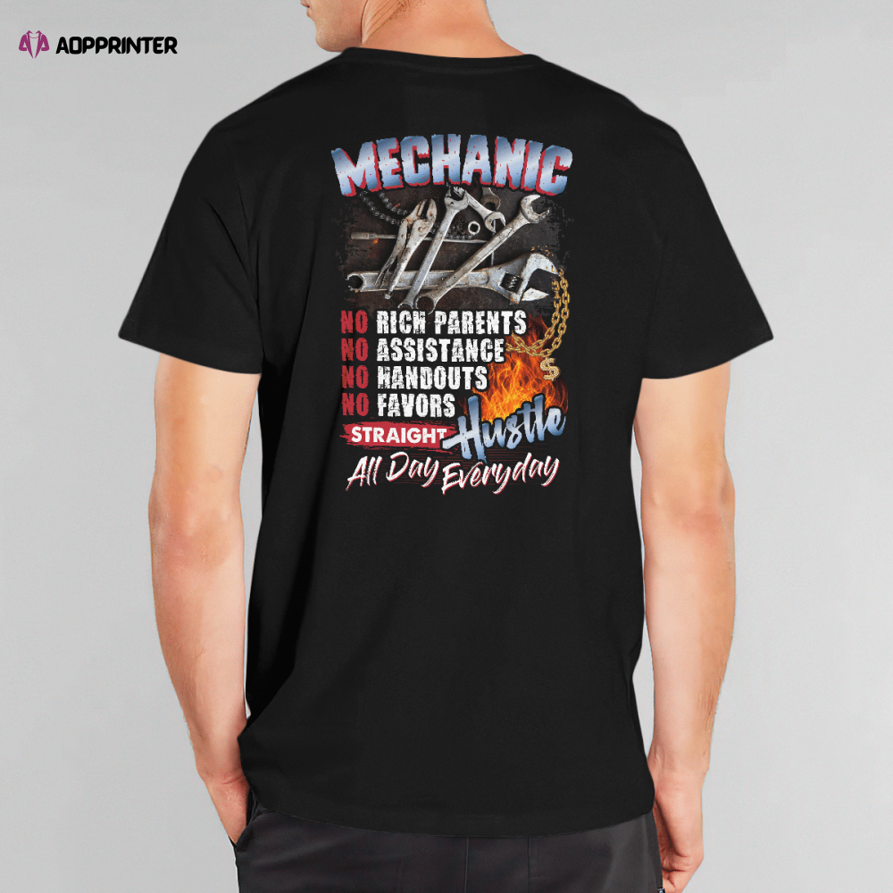 Mechanic: Straight Hustle, Every day Black T-shirt For Men And Women