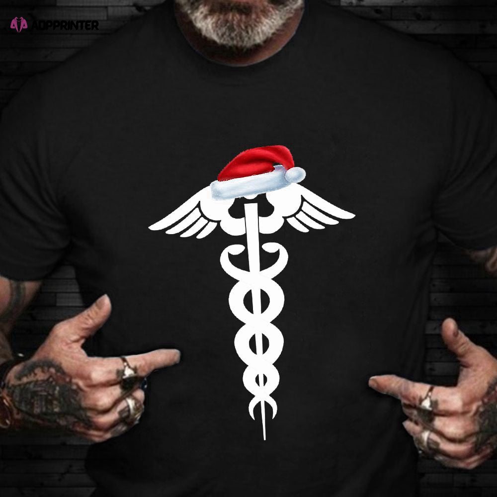 Christmas Nurse Crew T-Shirt Reindeer Santa Hat Cool Christmas Shirts Funny Nurse Gifts