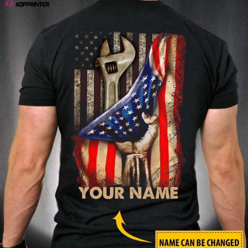 Men American Patriot Shirt Black Mechanic Patriot T-shirt For Men And Women