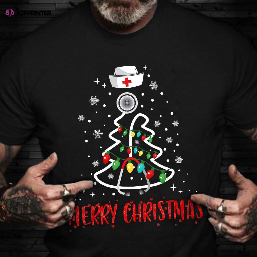 Merry Christmas Nurse T-Shirt Christmas Gift For Nurse Practitioner