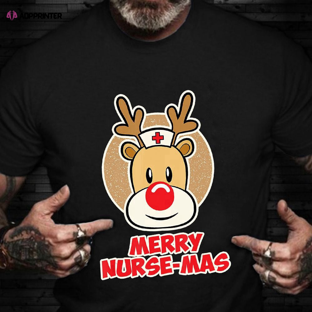 Christmas Nurse Crew Shirt Merry Xmas Santa T-Shirt Gifts For Nursing Students