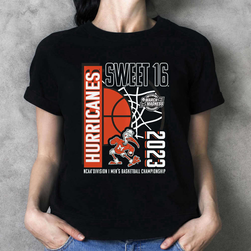 Miami Hurricanes 2023 Ncaa Men’s Basketball Tournament March Madness Sweet 16 T-shirt