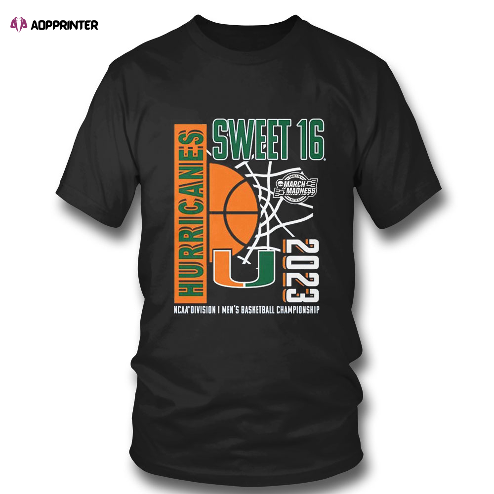 Miami Mens Basketball Ncaa March Madness Sweet Sixteen 2023 T-shirt