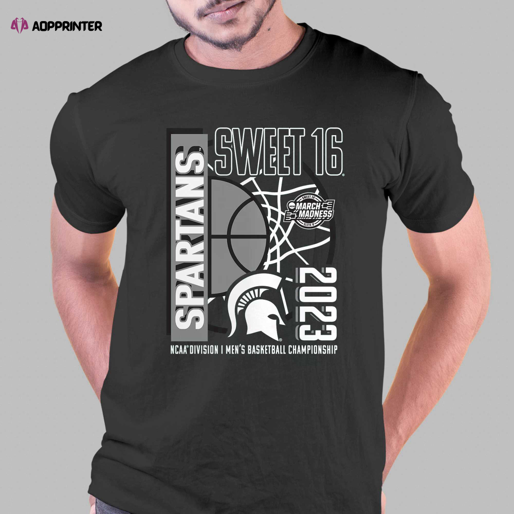 Michigan State Spartans 2023 Ncaa Men’s Basketball Tournament March Madness Sweet 16 T-shirt