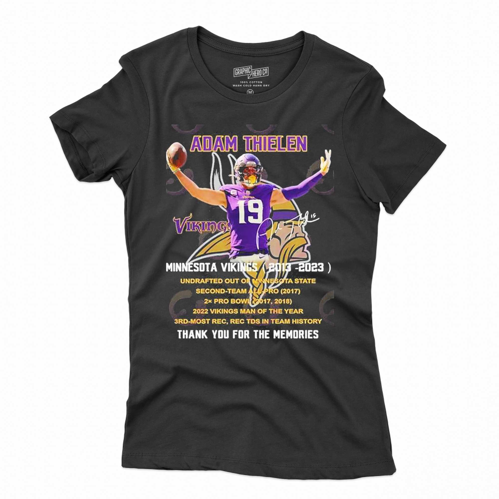 Minnesota Vikings 2013 – 2023 19 Adam Thielen Thank You For The Memories Adam Thielen T-shirt