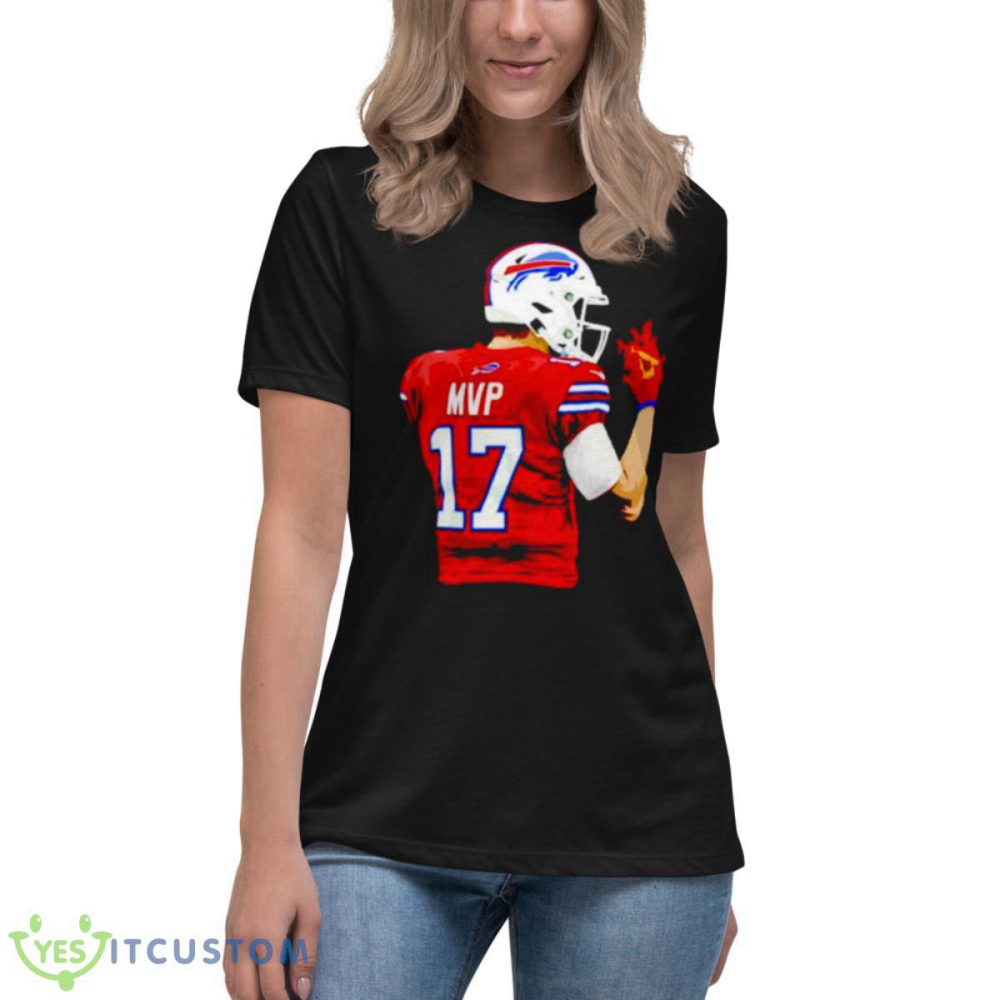 MVP Josh Allen 17 Buffalo Bills Fire Hand Shirt