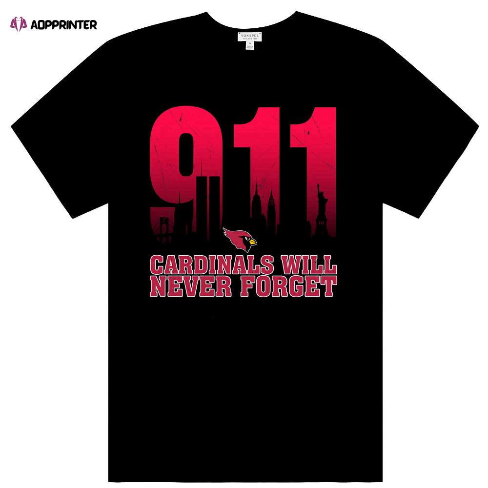 NFL 911 Arizona Cardinals Will Never Forget Shirt Anniversary