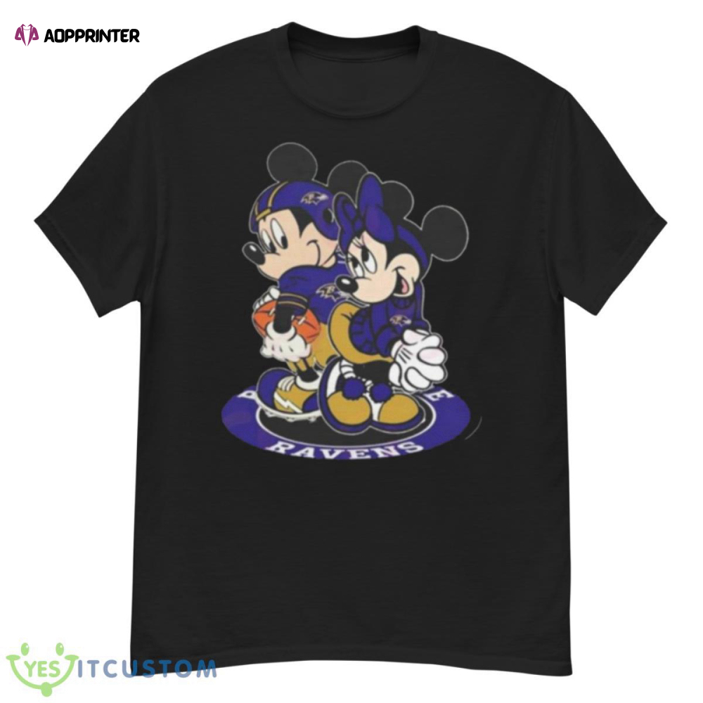 NFL Baltimore Ravens Mickey Mouse And Minnie Mouse Shirt