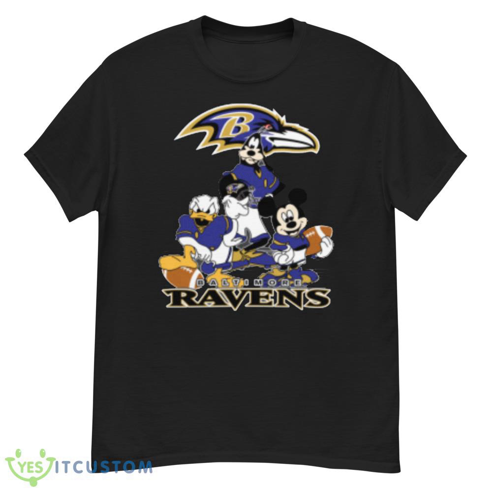 NFL Baltimore Ravens Mickey Mouse Donald Duck Goofy Football Shirt T-Shirt