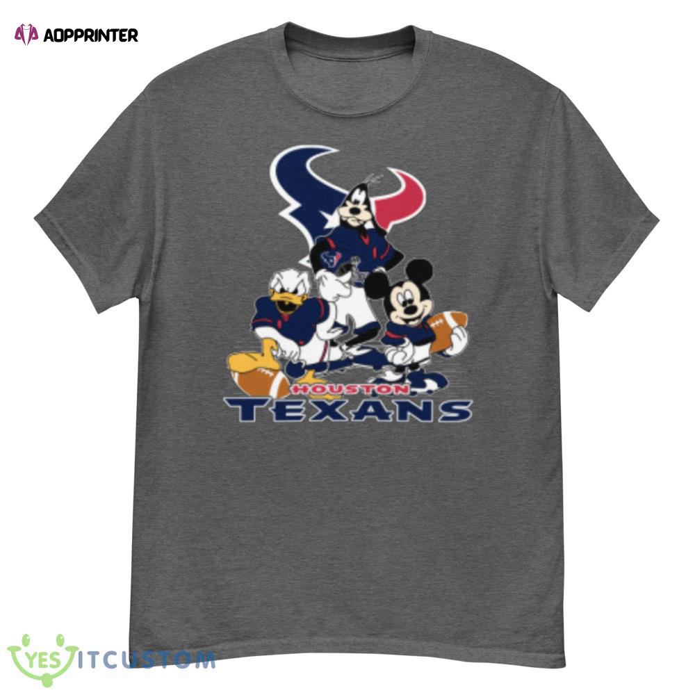 NFL Houston Texans Mickey Mouse Donald Duck Goofy Football Shirt T-Shirt