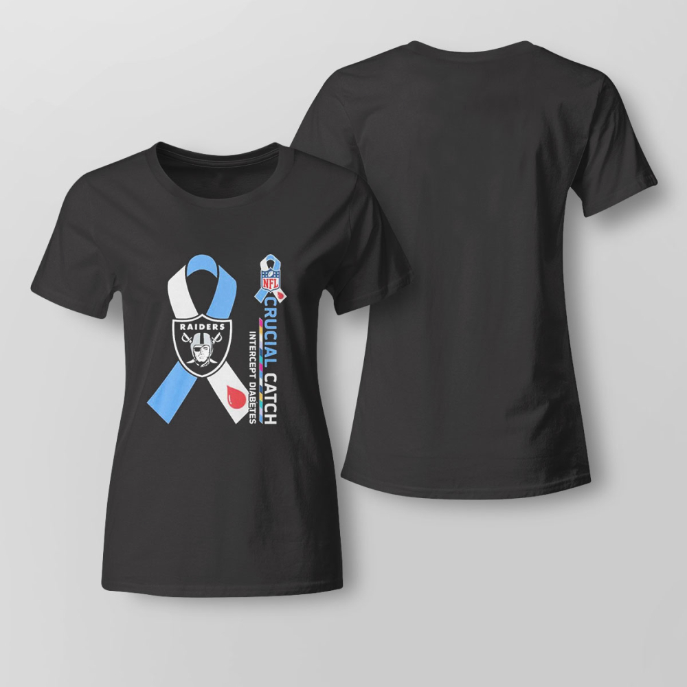Nfl Las Vegas Raiders Crucial Catch Intercept Diabetes Shirt Longsleeve T-shirt