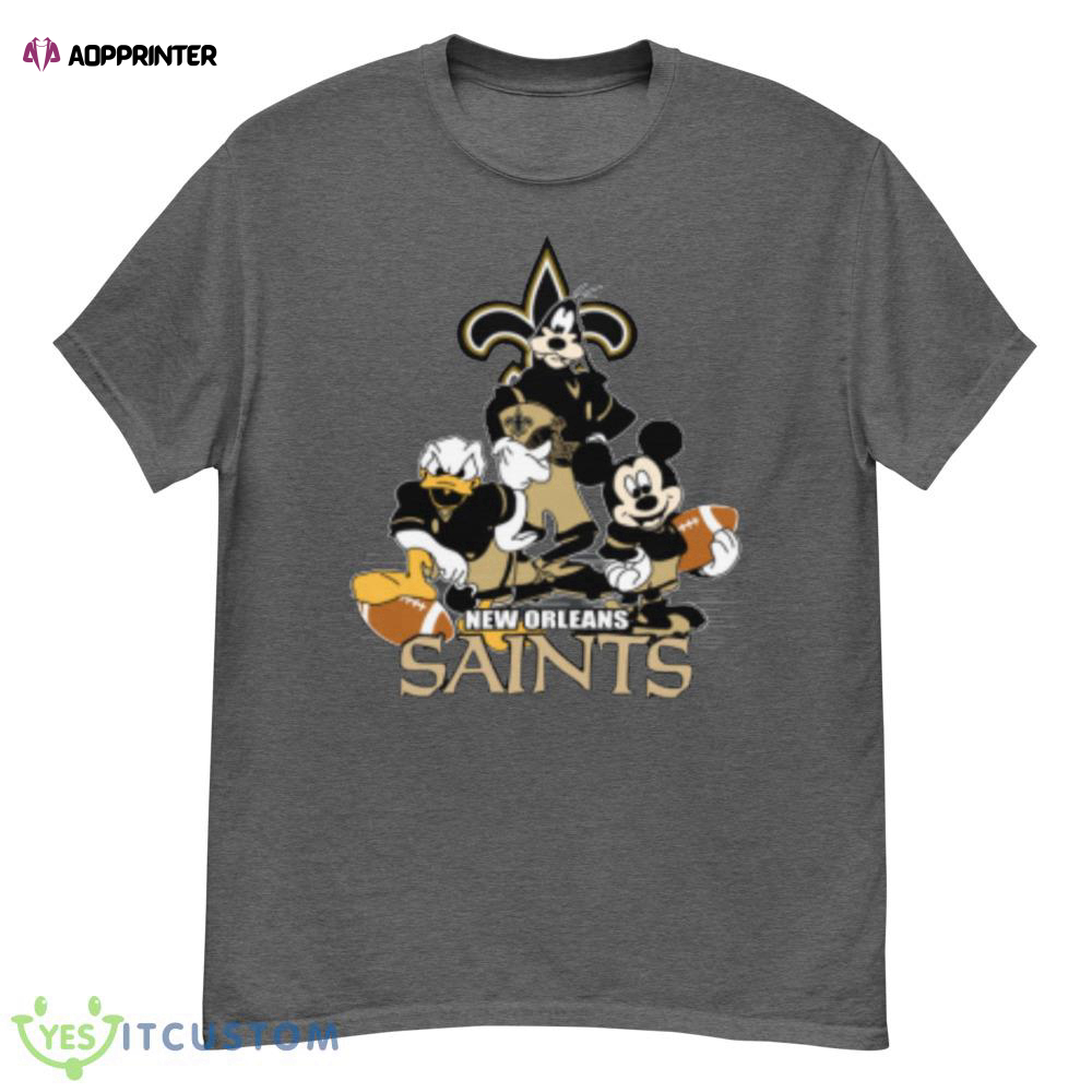 NFL New Orleans Saints Mickey Mouse Donald Duck Goofy Football Shirt T-Shirt