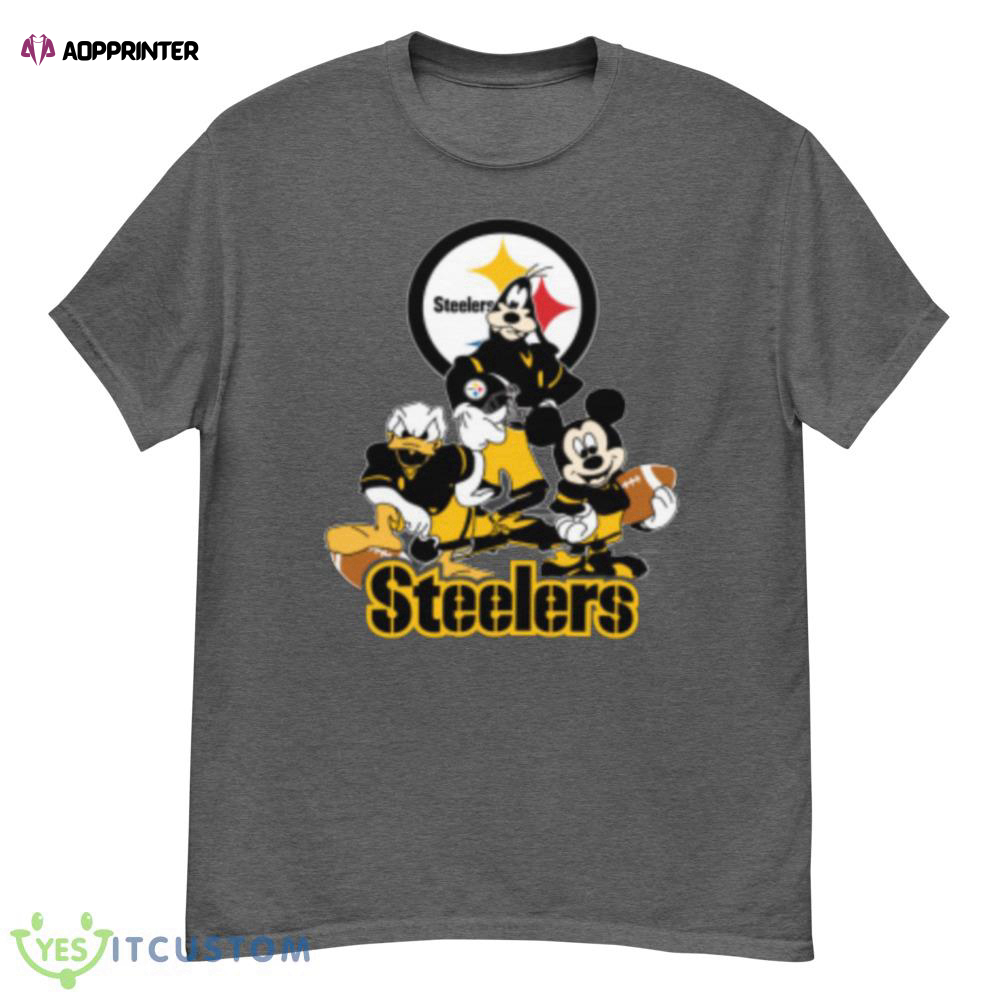 NFL Pittsburgh Steelers Mickey Mouse Donald Duck Goofy Football Shirt T-Shirt