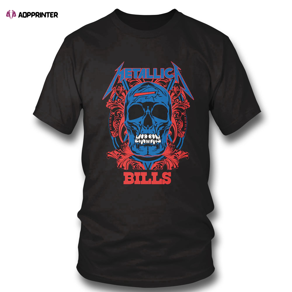 Nfl Skull Metallica Buffalo Bills T-shirt