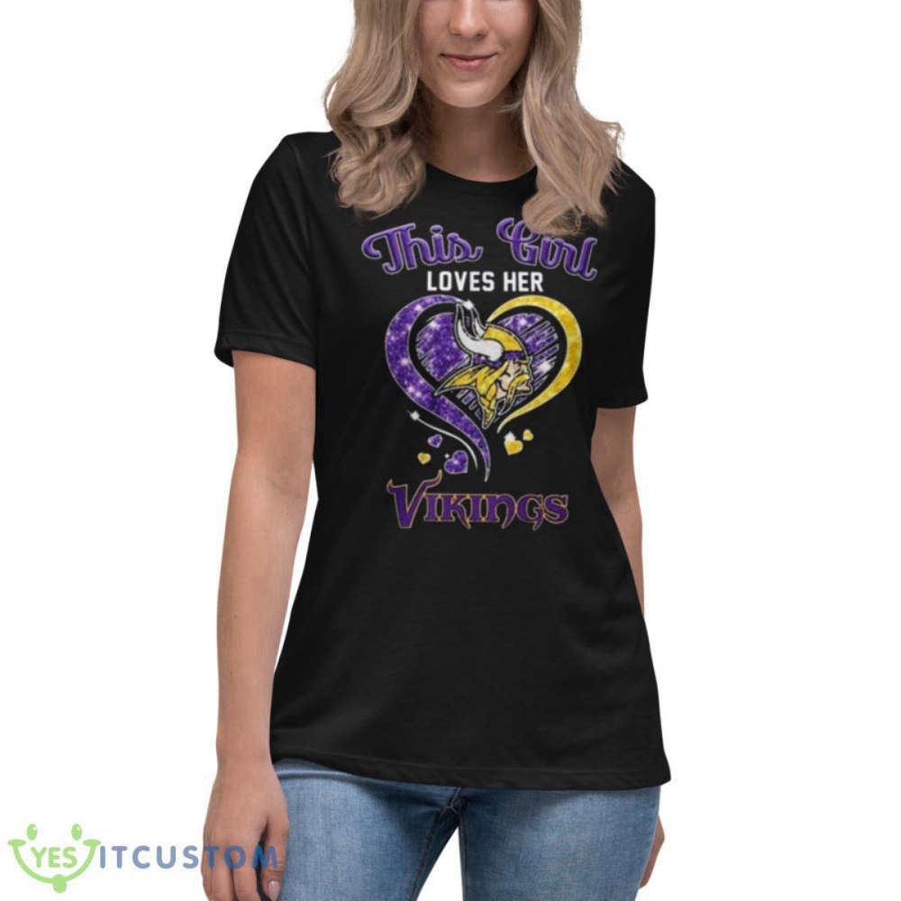 NFL This Girl Loves Her Minnesota Vikings Diamond Heart Shirt