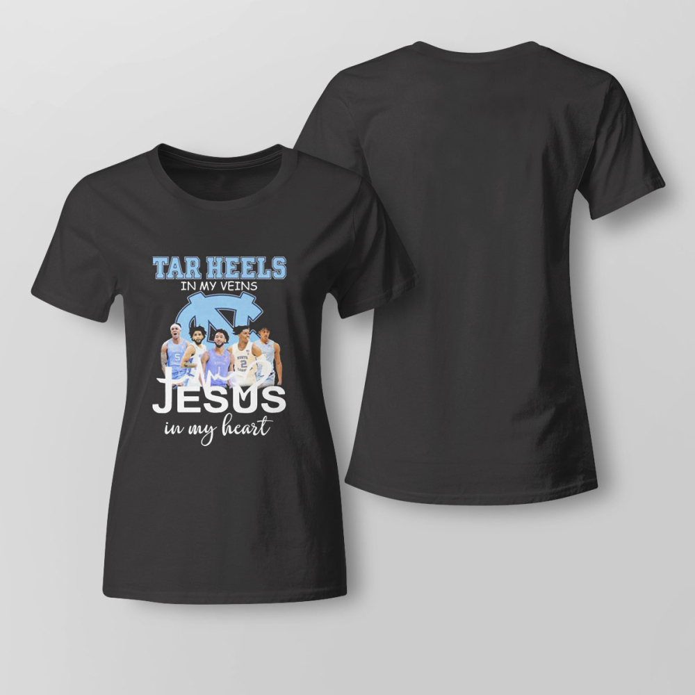 North Carolina Basketball In My Veins Jesus In My Heart Shirt For Men And Women