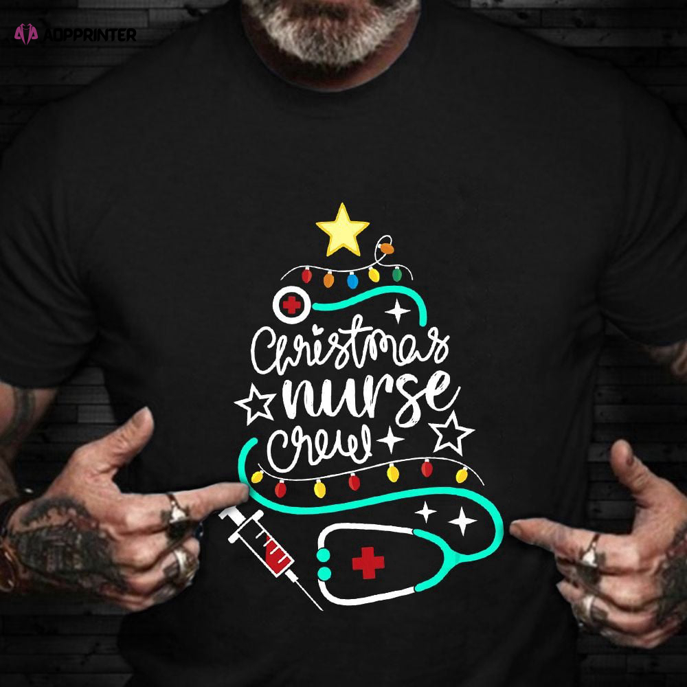 Nurse Crew Christmas Tree Shirt Santa’s Favorite Nurse T-Shirt Christmas Gifts 2023