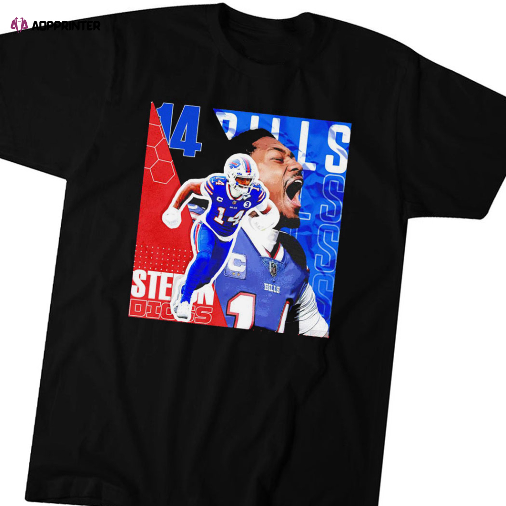 Official Stefon Diggs 14 Buffalo Bills Football Player Shirt Ladies Tee