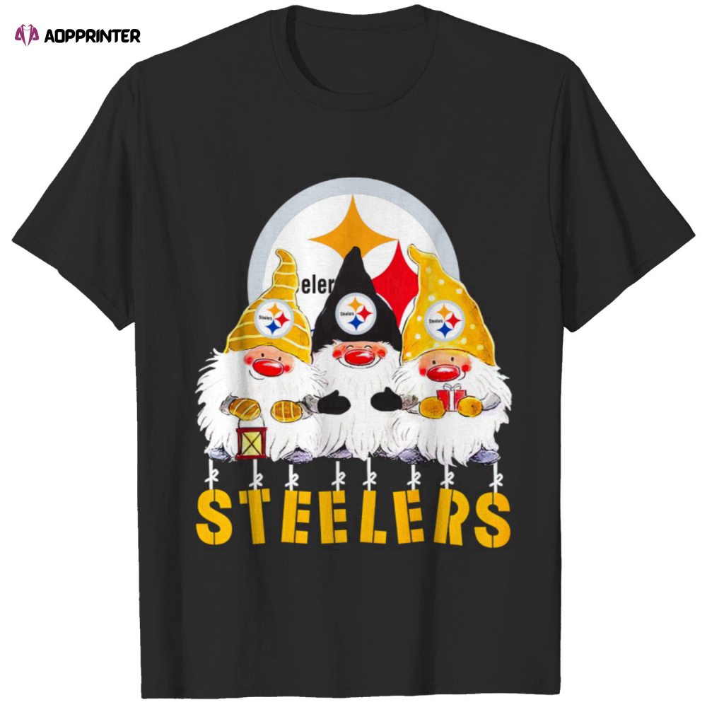 Pittsburgh Steelers Gnomes Merry Christmas T-Shirt