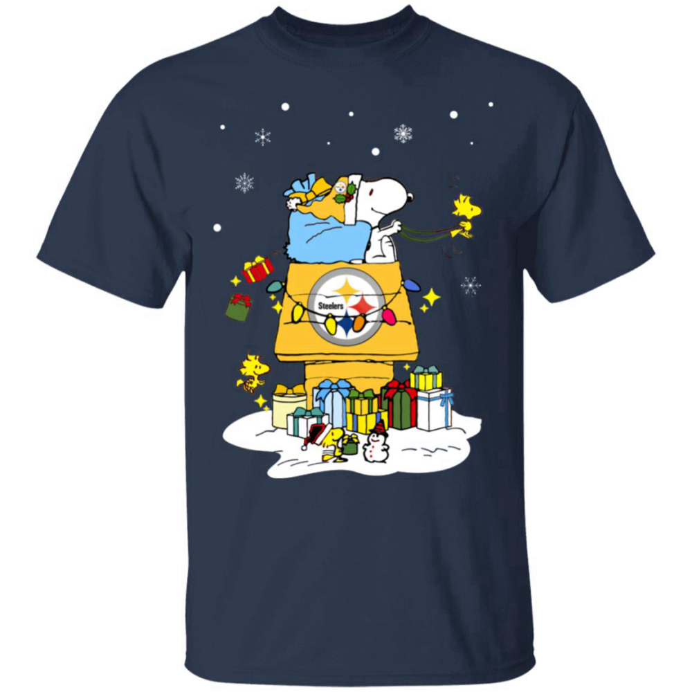 Pittsburgh Steelers Santa Snoopy Wish You A Merry Christmas Shirt